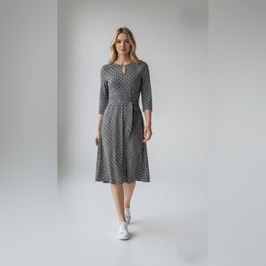 Ralph Lauren Elegant Black and cream Patterned Dress